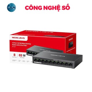 Bộ Chia Mạng Mercusys MS110CP | 8 Cổng 10/100 Mbps, 2 Cổng Gigabit, Truyền Xa 250m | Chính Hãng BH 2 Năm