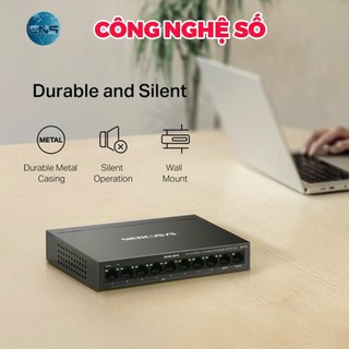 Bộ Chia Mạng Mercusys MS110CP | 8 Cổng 10/100 Mbps, 2 Cổng Gigabit, Truyền Xa 250m | Chính Hãng BH 2 Năm