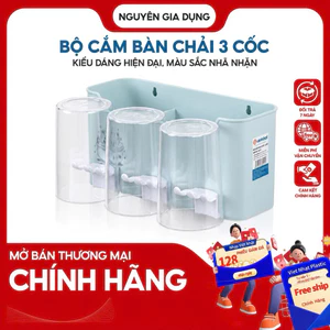 Bộ Cắm Bàn Chải 3 Cốc Kệ Để Bàn Chải, Cốc Và Kem Đánh Răng 1347 - Việt Nhật Plastic Official