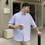 Áo Sơ Mi Oxford Kẻ Sọc Dài Tay Unisex DINOMAN Form Oversize Trẻ Trung Năng Động Chất Liệu Thoáng Mát SM01-3