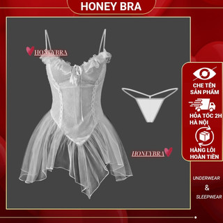 Đồ Ngủ Nữ Gợi Cảm DN42 Babydoll Sexy Ren Lưới Tầng Bồng Bềnh Quyến Rũ - Đồ Thức TeemoWear Hấp Dẫn