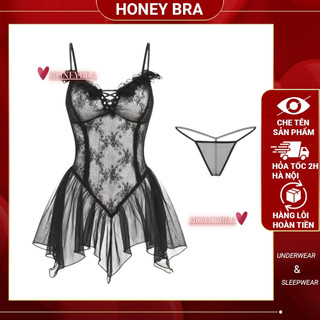 Đồ Ngủ Nữ Gợi Cảm DN42 Babydoll Sexy Ren Lưới Tầng Bồng Bềnh Quyến Rũ - Đồ Thức TeemoWear Hấp Dẫn