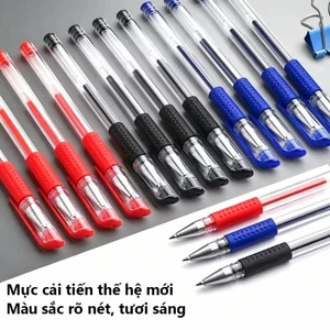 Hộp 20 bút gel nước ngòi 0.5mm 3 màu đen đỏ xanh, viết trơn đều mực đậm, khô nhanh ruột thay cho học sinh văn phòng