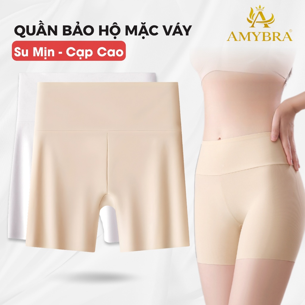 Quần mặc váy bảo hộ không lộ viền, quần mặc váy su đúc co dãn mềm mại, đáy may 2 lớp AMYBRA V8941