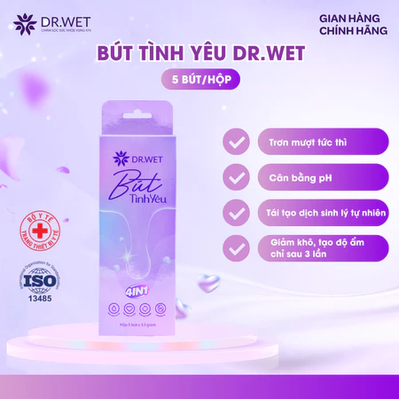 Bút Tình Yêu Cấp Ẩm, Bôi Trơn, Hỗ Trợ Giảm Khô Hạn Cho Phụ Nữ, Dưỡng Hồng Dr.Wet Inner Gel Đũa Thần - Hộp 5 bút