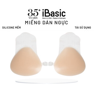 Miếng dán ngực silicone iBasic cài trước tạo khe  nâng ngực siêu nhẹ không tuột PK108