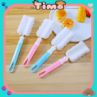 Cọ Rửa Ly Bình Sữa Bình Nước Silicon Lông Mềm Gập 90 Độ Cán Dài