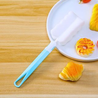 Cọ Rửa Ly Bình Sữa Bình Nước Silicon Lông Mềm Gập 90 Độ Cán Dài