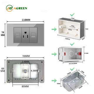 Công tắc đảo chiều - ổ cắm âm tường cao cấp AGreen chất lượng cao