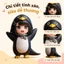 Mô hình búp bê PVC hình chim cánh cụt dễ thương - Vật trang trí bàn làm việc đáng yêu, quà tặng sinh nhật