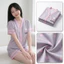 Bộ đồ ngủ Pijama quần cộc tay cộc in họa tiết, chất liệu lụa cát trơn mịn, mềm mại