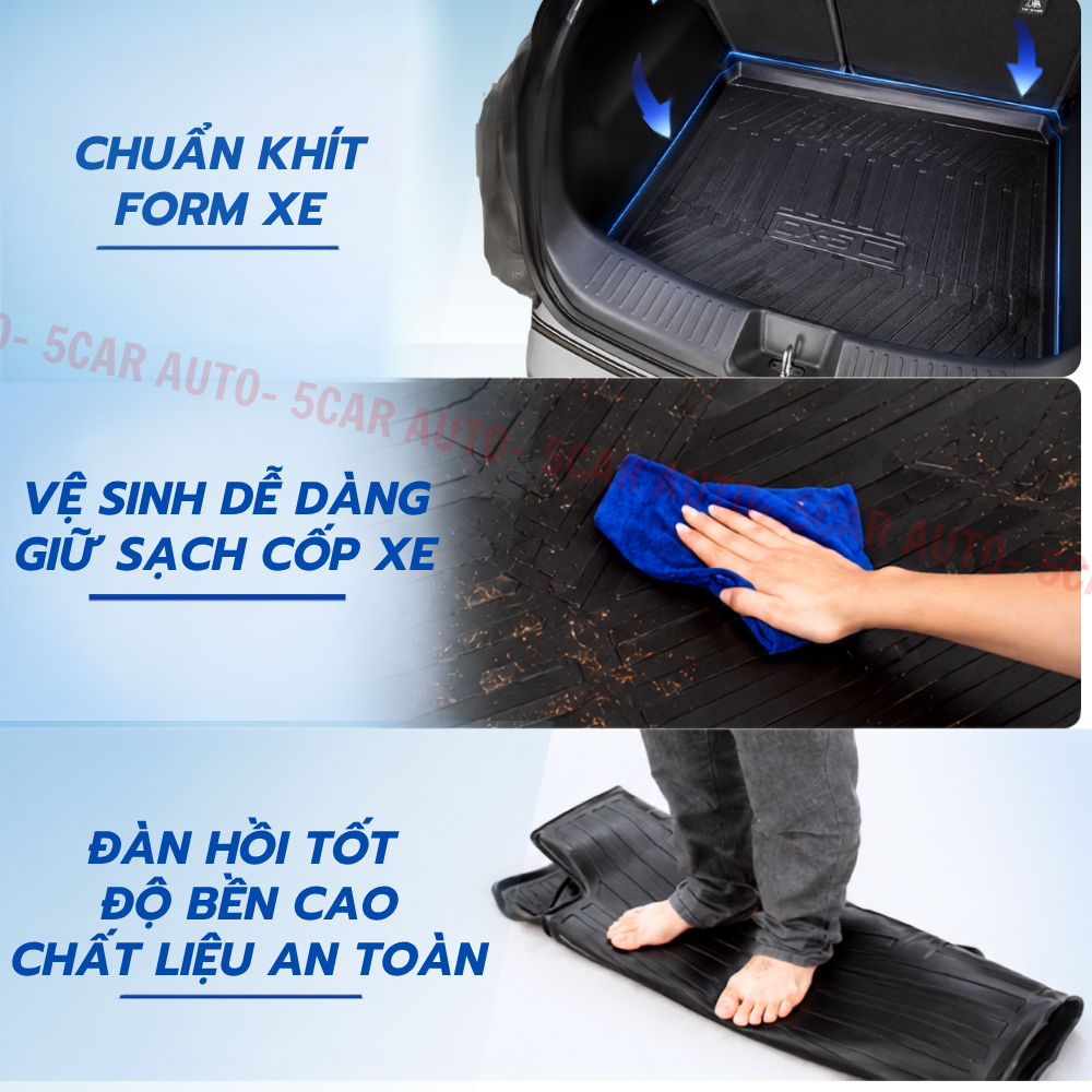 LÓT CỐP xe Ford Everest 2017 - NAY Nhựa dẻo siêu đẹp, siêu bền, chống thấm nước, không mùi, vừa khít xe