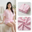 Bộ Pijama Lụa Hoạ Tiết Siêu Hot Mềm Mịn 4 Mùa Tay Ngắn Quần Đùi Size 40- 69kg