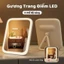 Gương Trang Điểm Để Bàn Có Đèn LED Cảm Ứng Thông Minh - Gương Đèn LED Mini Pin Sạc 2000mAh Xoay 360 Độ Cao Cấp