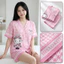 Bộ Pijama Lụa Hoạ Tiết Siêu Hot Mềm Mịn 4 Mùa Tay Ngắn Quần Đùi Size 40- 69kg