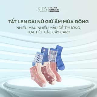 Tất Len Dài Nữ Giữ Ấm Mùa Đông – Nhiều Màu Nhiều Mẫu Dễ Thương, Họa Tiết Gấu Cây Caro