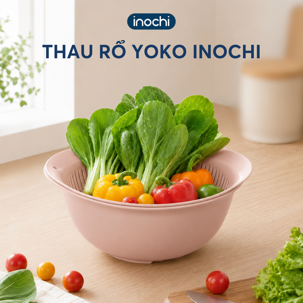 Bộ thau rổ cao cấp 23cm, 30cm, 35cm INOCHI tiêu chuẩn và phong cách nhật bản