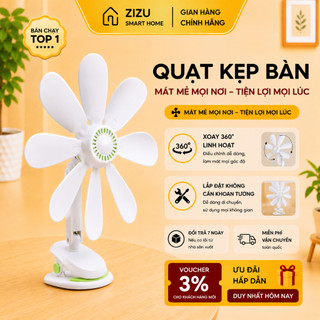 Quạt Kẹp Bàn Mini 8 Cánh Siêu Mát, Gió Mạnh Êm, Công Suất Cao, Dễ Kẹp Bàn, Dùng Mọi Không Gian