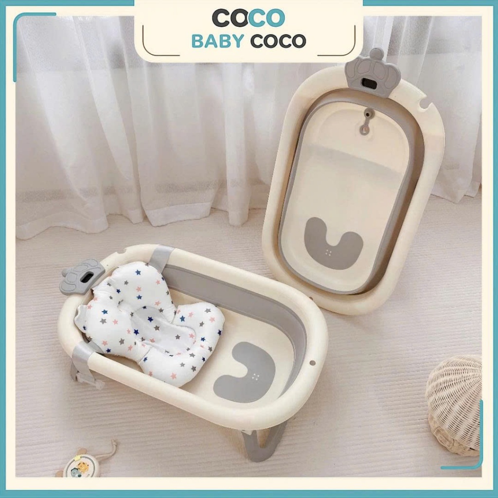 Chậu tắm BARROT/HOLLA RABBIT tai thỏ gấp gọn kèm phao