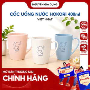 Cốc uống nước HOKORI 400ml Việt Nhật (MS:6362) màu sắc đẹp hình Cute có quai cầm Việt Nhật