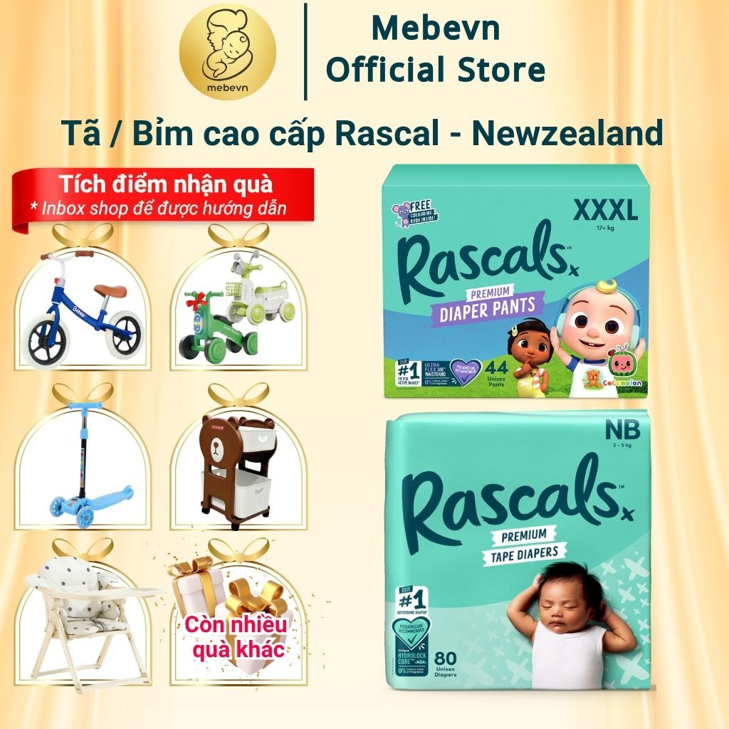[FBS] Bỉm Rascal Friend, tã Rascal and Friend Cocomelon NewZealand, bỉm Rascal Friends chính hãng