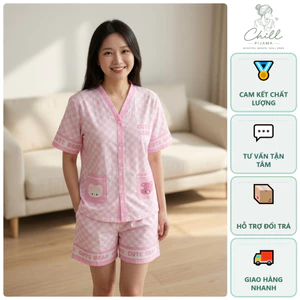 Bộ Pijama Lụa Hoạ Tiết Siêu Hot Mềm Mịn 4 Mùa Tay Ngắn Quần Đùi Size 40- 69kg