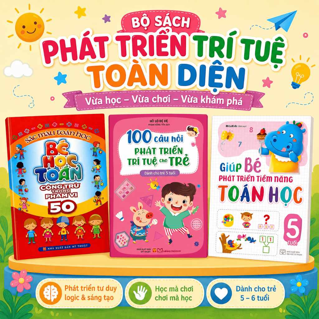 Sách: Combo 3 Cuốn Toán Tư Duy Cho Bé 5 Tuổi