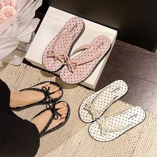 Dép tông nữ họa tiết nơ xinh xắn, chất liệu cao su, phù hợp cho đi biển, đi chơi - Đoàn shoes- Tông Nơ
