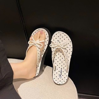 Dép tông nữ họa tiết nơ xinh xắn, chất liệu cao su, phù hợp cho đi biển, đi chơi - Đoàn shoes- Tông Nơ