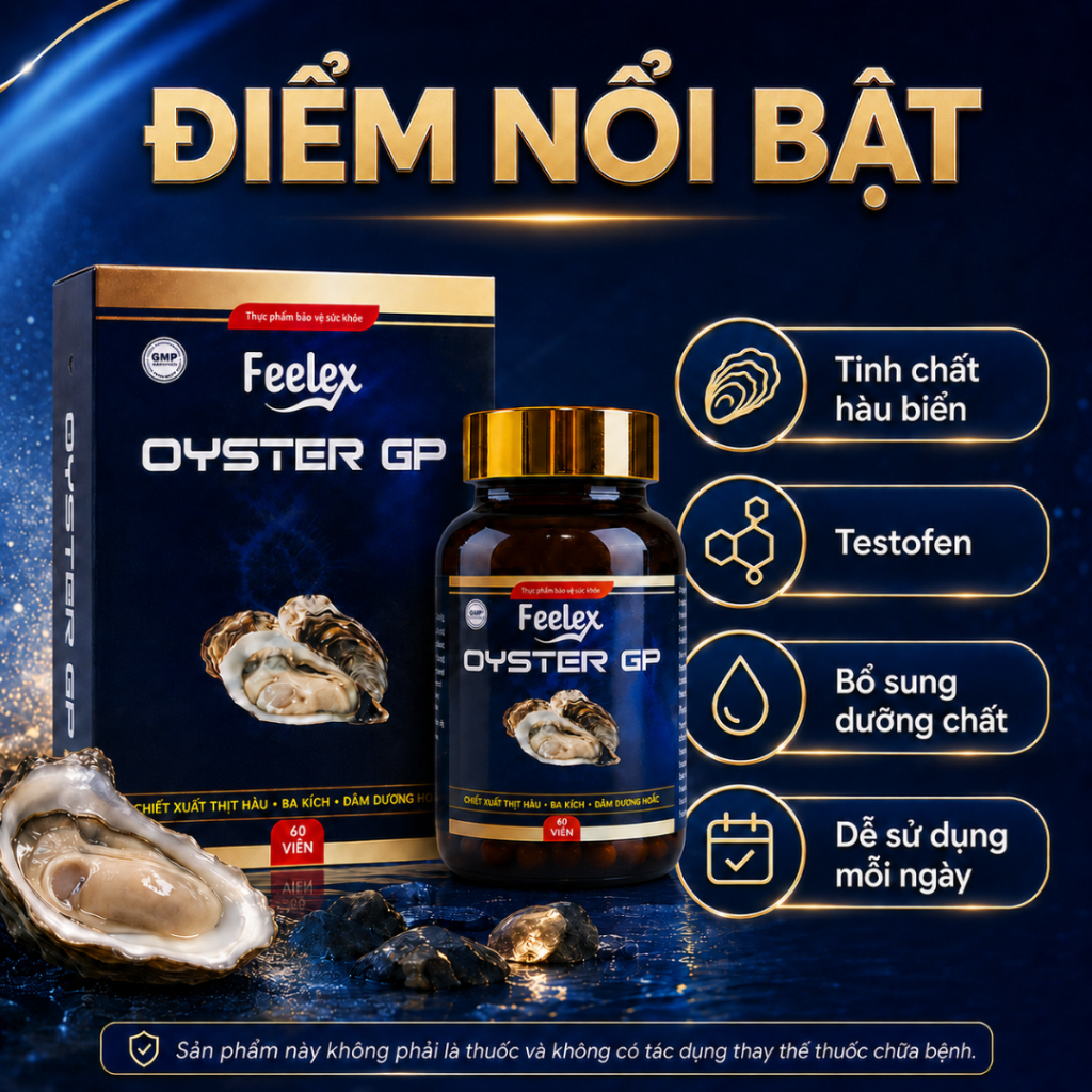 Tinh chất hàu biển cao cấp, hỗ trợ bổ sung dưỡng chất cho cơ thể - Feelex Oyster GP 60 viên