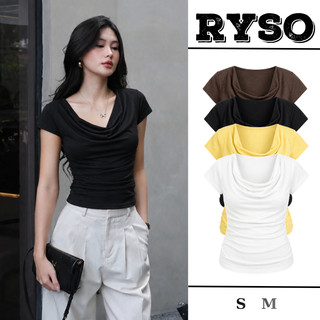 Áo Thun Nữ Cổ Đổ Form Ôm Body Tay Ngắn Chất Thun Borip Co Giãn Mềm Mịn RYSO STORE
