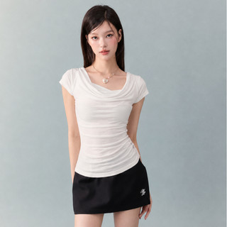 Áo Thun Nữ Cổ Đổ Form Ôm Body Tay Ngắn Chất Thun Borip Co Giãn Mềm Mịn RYSO STORE