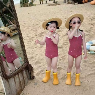 Đồ bơi bé gái, bộ bơi liền thân bé gái (10-30kg) họa tiết ngôi sao phối nơ lưng xinh xắn XUKA BABY - M4