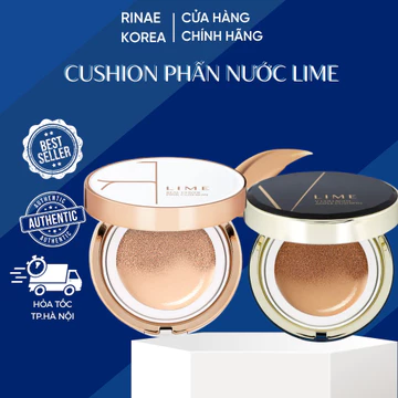 Cushion Phấn nước Lime Phấn nước kiềm dầu Hàn Quốc dưỡng ẩm cấp nước cho da căng bóng mịn màng, chống nắng SPF50+ PA+++