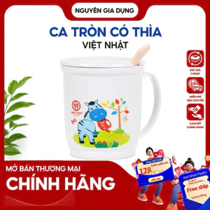 Ca Tròn Có Thìa 6002 Kích Thước M9xĐ7.3xC11.2 Trang Trí Dễ Thương Màu Pastel