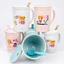 Ca Tròn Có Thìa 6002 Kích Thước M9xĐ7.3xC11.2 Trang Trí Dễ Thương Màu Pastel