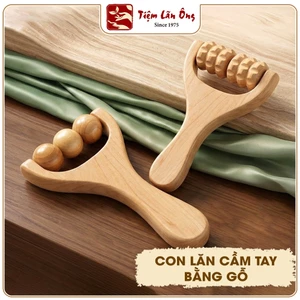 Con lăn cầm tay bằng gỗ cao cấp massage cơ thể thư giãn và phục hồi cơ