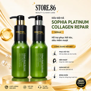 Dầu Gội Sophia Platinum Collagen Repair 500ml | Collagen Dưỡng Tóc Khô Xơ, Mềm Mượt Chuẩn Salon