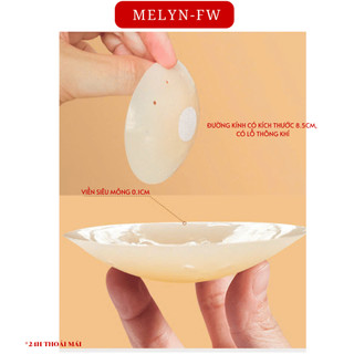 Hộp 2 miếng dán ngực silicon MELYN-FW dán ti có lỗ thông hơi, có keo chống rơi tụt chống nước tái sự dụng DAVICHI DT03
