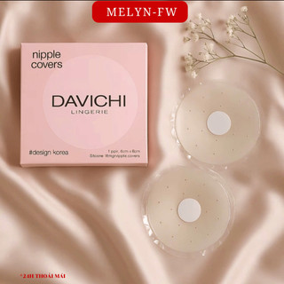 Hộp 2 miếng dán ngực silicon MELYN-FW dán ti có lỗ thông hơi, có keo chống rơi tụt chống nước tái sự dụng DAVICHI DT03