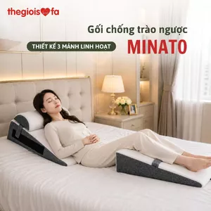 Gối chống trào ngược Minato (Thegioisofa) gối ngủ hỗ trợ giảm ngáy, ngủ sâu và cải thiện tinh thần