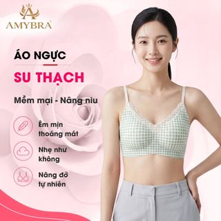 Áo Ngực Nữ Su Thạch In Hoa Nhí, Áo Lót Nữ Không Gọng Không Lộ Viền Mút Đệm Mỏng Mềm Mại AMYBRA A1846