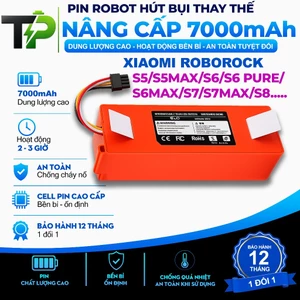 PIN ROBOT HÚT BỤI NÂNG CẤP THAY THẾ XIAOMI ROBOROCK S5/S5MAX/S6/S6 PURE/S6MAX/S7/S7MAX/S8..... DUNG LƯỢNG 7000 MAH
