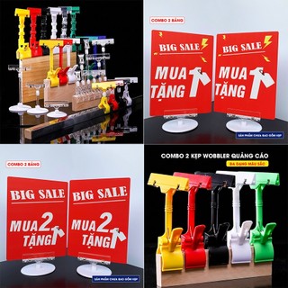 Combo 2 Bảng sale giảm giá, Bảng sale in sẵn 5%, 10%, 15%, 20%,... 60%, 70% - Kích thước 15x20cm - Lỗi 1 đổi 1