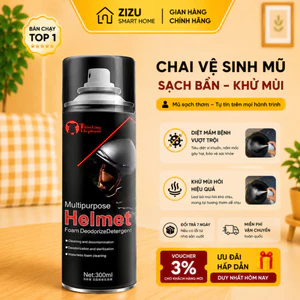 Chai Xịt Vệ Sinh Nón Bảo Hiểm, Đồ Bảo Hộ - Bọt Tuyết Làm Sạch, Khử Mùi, Diệt Khuẩn, Khử Trùng