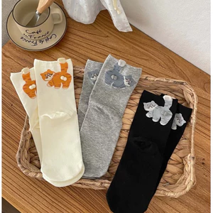 Tất Vớ Nam Nữ Họa Tiết Mèo Yêu Độc Đáo Cotton Thoáng Khí MUN STORE TBME14