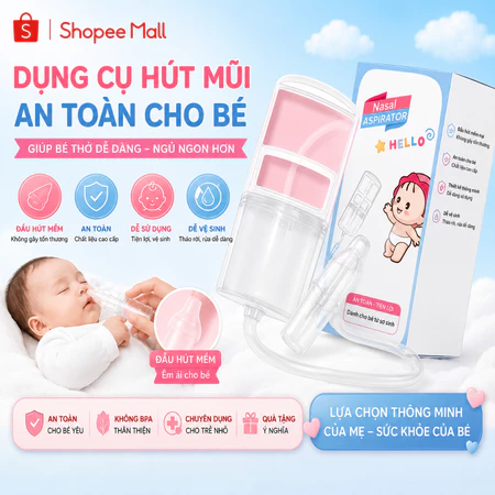 Dụng cụ hút mũi cho bé kéo tay chất liệu nhựa nguyên sinh , lực hút mạnh , an toàn cho bé