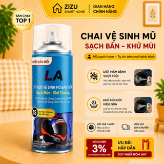 Chai Xịt Bọt Tuyết Vệ Sinh Mũ Nón Bảo Hiểm 450ml - Khử Mùi Hôi/Mầm Bệnh, Làm Sạch Nhanh Chóng