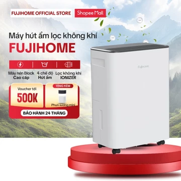 Máy hút ẩm không khí 6L-16L/ngày FUJIHOME, máy hút ẩm gia đình cho phòng 10 - 30m2 phòng khách phòng ngủ đa năng