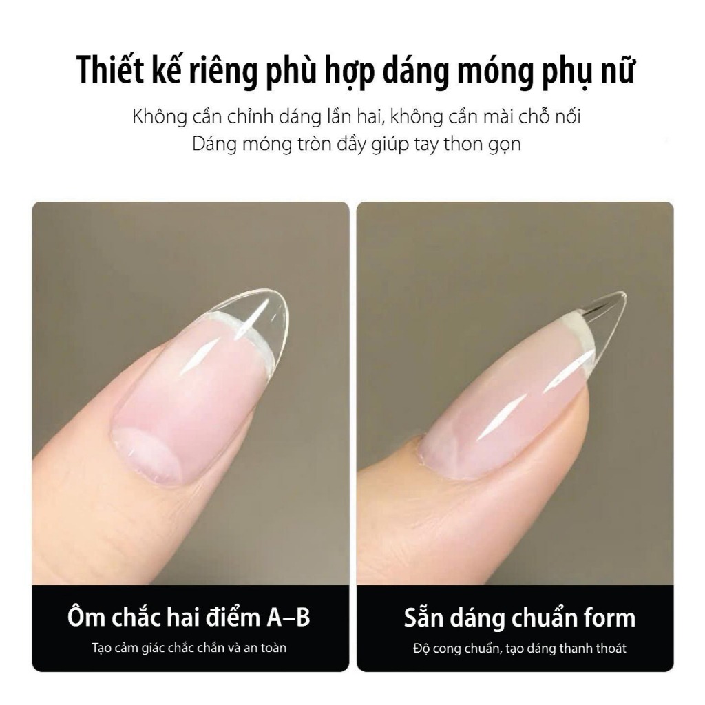ROUNI Móng Giả Sẵn Dáng Chuẩn Form Không Cần Tạo Form Full Cover